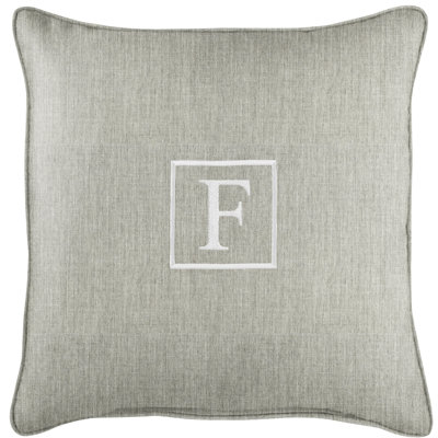 Alcott Hill Glick Outdoor Square Pillow Letter Cushion F | Letter Pillow F